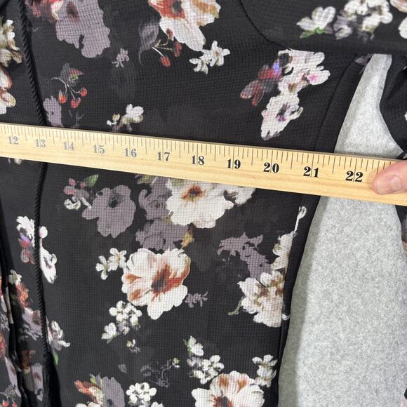 Vintage America Peasant Top Large Floral Textured Dark Moody Maximalist Boho - Picture 11 of 16